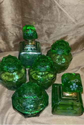 Perfumes Artículos Tocador Frasco Antiguo Verde Esmeralda 7