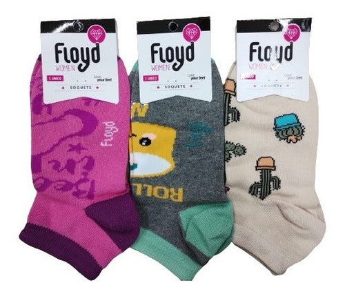 Floyd Pack X9 Printed Ankle Socks for Women Art MJ6 4