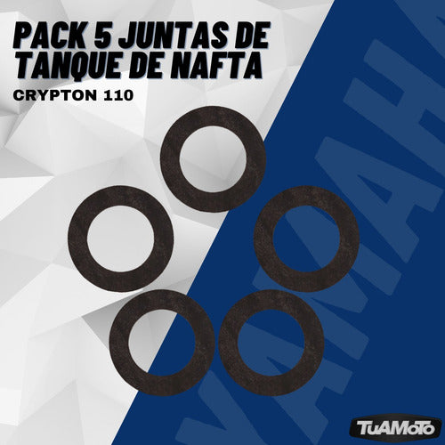 Pack of 5 Fuel Tank Seals for Crypton 110 Original Yamaha 3