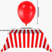 Blulu Red White Stripes Tablecloths Set with Balloons 1