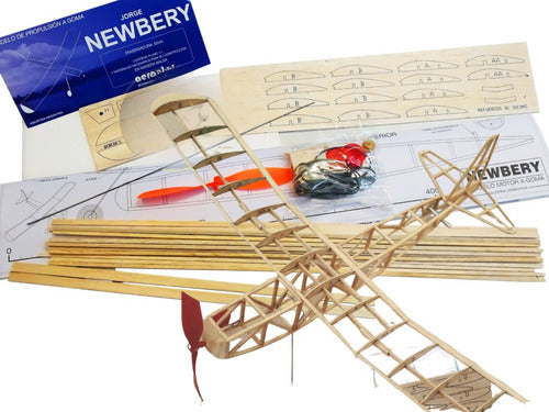 Aerostar Newbery Balsa Wood Plane Kit - Laser Cut Rubber Power 0