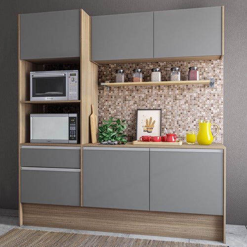 DECORAMA Cocina Compacta Mueble Alacena 182 Cm 6 Puertas 1 Cajón 1