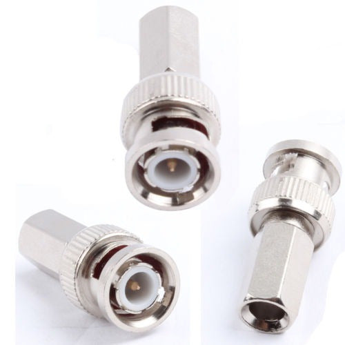 10 Piezas Bnc Macho Rosca Rg59 Conector Para Coaxial Coaxial 0