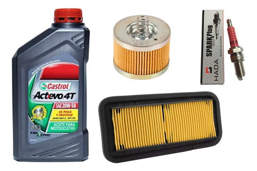 HADA CASTROL Kit Service Yamaha Fz Fi Castrol 20w50 + Filters Spark Plug Hada 0