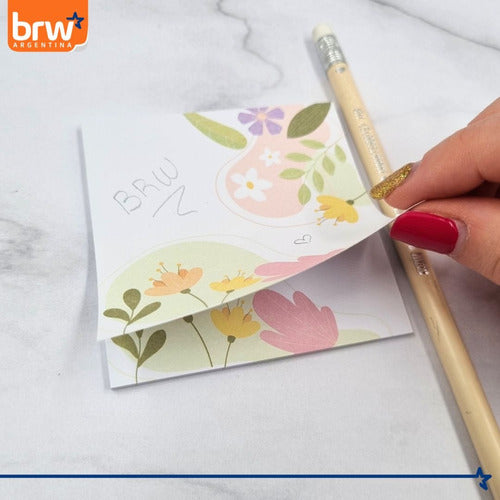 BRW Sticky Notes Kit X4 Square 30 Sheets 4 Blocks 3