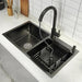 DMC Double Square Kitchen Sink Black Dream Stainless Steel Deep 2