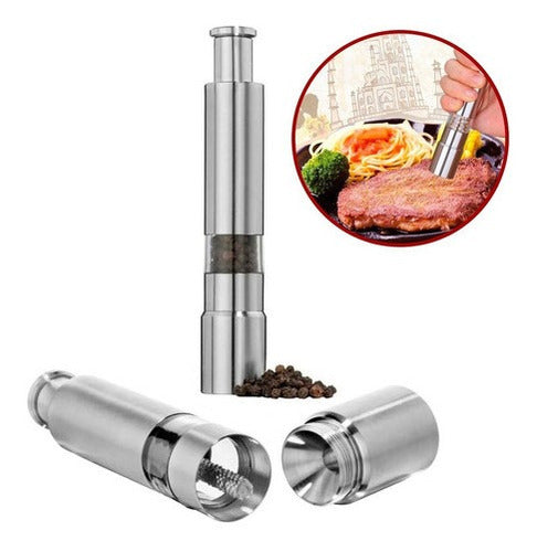 Pepper Grinder Piston Pepper Mill Stainless Steel 15 cm 0