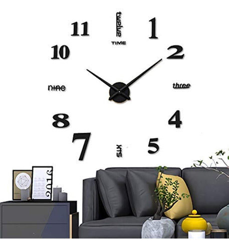 Aililife 3D DIY Mirror Wall Clock Without Frame 0