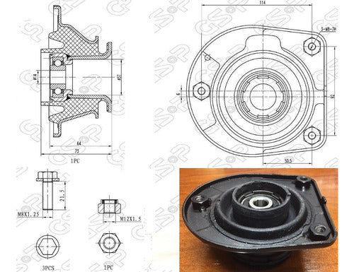 Gsp Front Shock Tower Right for Fiat Strada 09-09 0