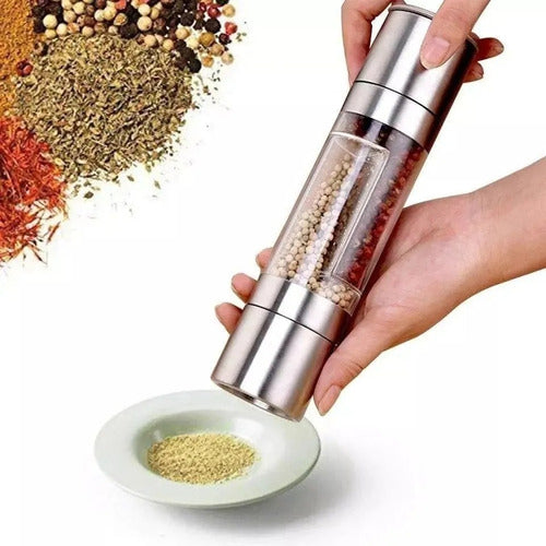Double Stainless Steel Salt Pepper Spice Grinder Mill for Coffee 0