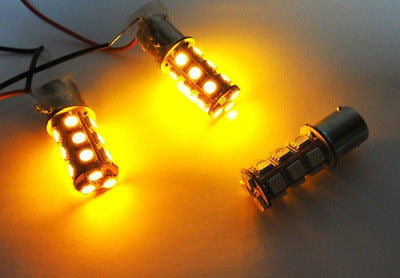 KINSTECH 2 X 1156 7506 P21W High Power Amber 18 SMD LED Front Bulbs 5