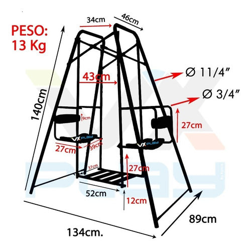 VX Play Double Seat Hammock 1.40 Reforzada for Two Children 6