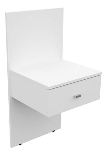 Set of 2 Modern Floating Bedside Tables with Drawer Combo 11