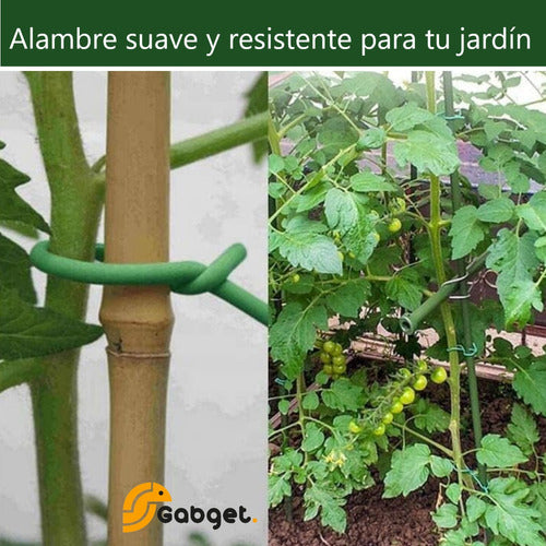 2 Garden Plant Support Wire Stake + Gardening Glove Set 5