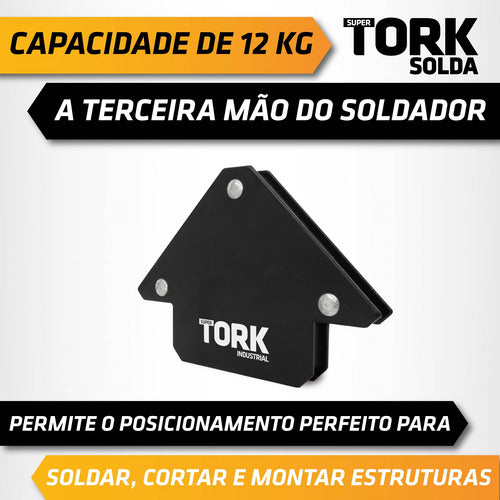 Kit 6 Esquadro Magnético Soldador Suporta 12kg Super Tork 7