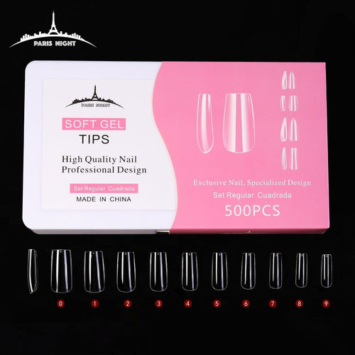 Paris Night Tips Soft Gel Cajax500u - Press On Nails 6