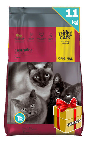 Three Cats Gatos Familia Original 10 Kg + Obsequio Y Envío 0