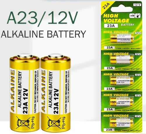 Clicshop Pila Alcalina 23A 12V Pack X5 Control Remoto Alarma 1