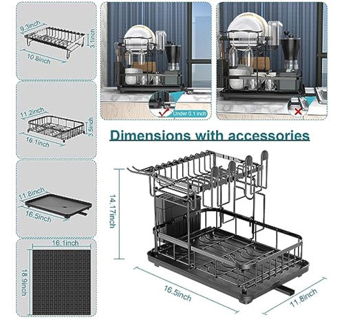 SouAny Dish Drying Rack with Set 5