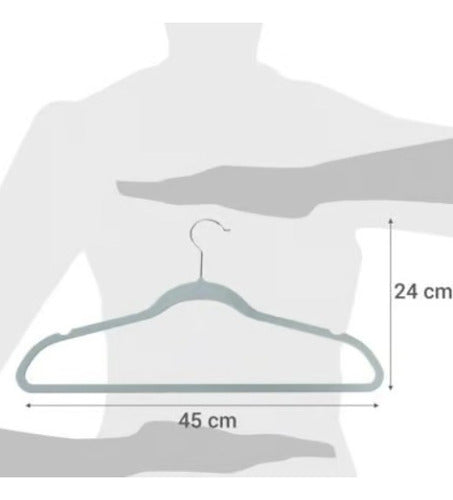 Set of 20 Velvet Adult Non-Slip Hangers 45 cm 5