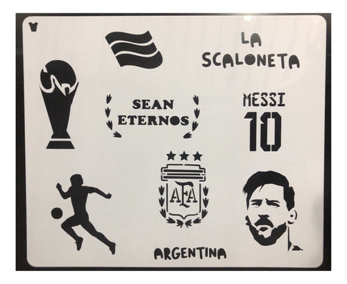 Stencil Plantilla Mundial Messi P/ Aerografo 0