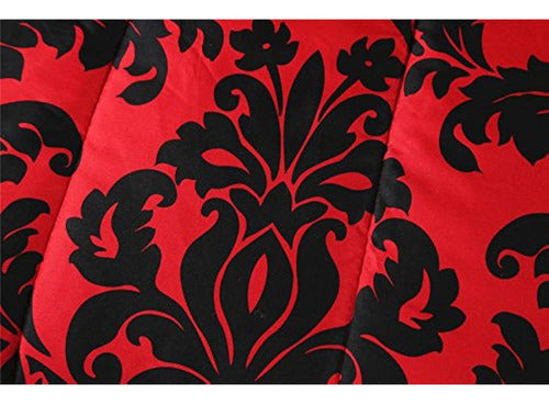 Una Noche De Buen Paisley Negro Flor Edredón Set Bedinabag Q 0