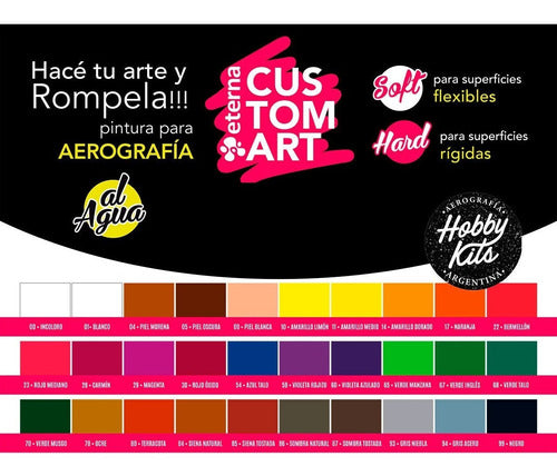 Eterna Custom Art Soft Airbrush Paint Set X10 With Dropper 5