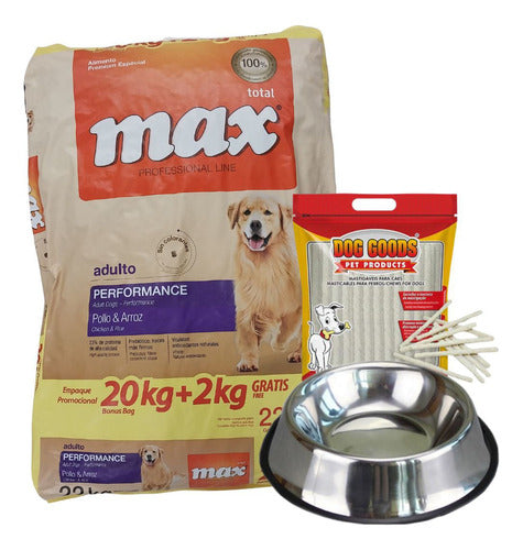 Max Performance Premium Adult Dog Food 22 Kg + Gift 0