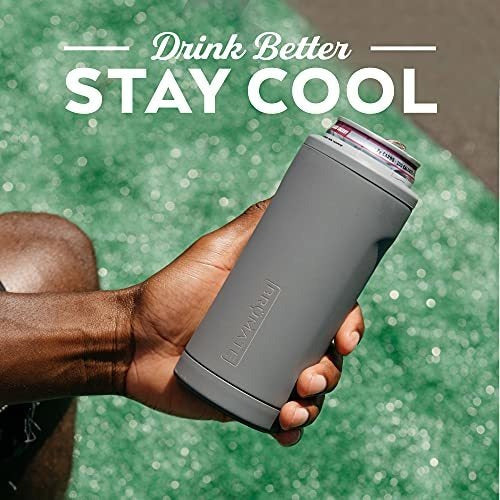 BrüMate Hopsulator Slim Double-Walled Stainless Steel Insulated Can Cooler for 12 Oz Slim Cans (Matte Gray) 4