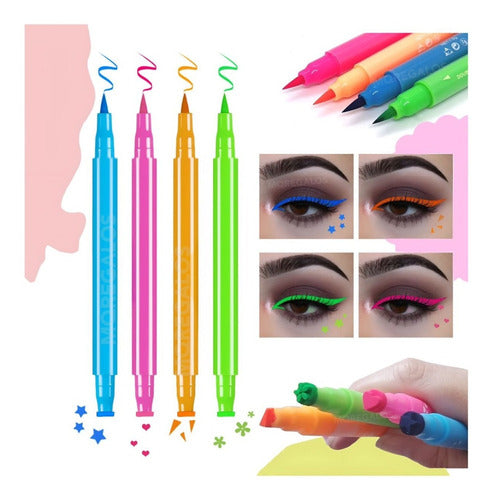 Beautifull Regalos Fluorescent Eye Liners X1 Double Tip Fiber Seal Brush 1