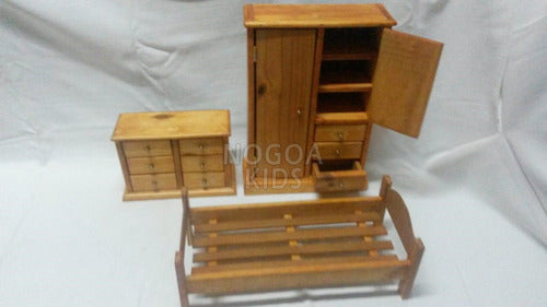 NOGOA KIDS Vestidor, Placard, Ropero Mueble Para Muñecas De Madera 1