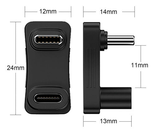 Areme Adaptador Usb C De Ngulo De 180 Grados, Paquete De 2 U 5