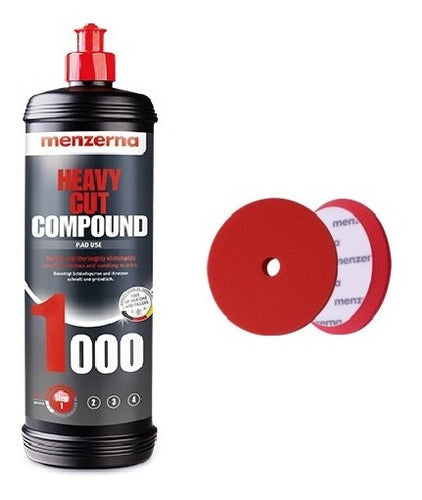 Menzerna Heavy Cut 1000 1L + Step 1 Red Foam Pad Kit 0