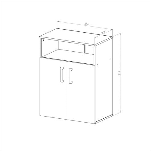 Modern Microwave Stand with Doors and Adjustable Shelves 1