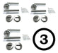 Set of 3 High-Quality Stainless Steel Door Handles Kit 1050 0