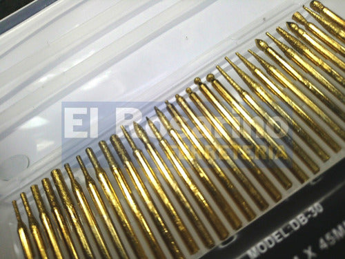 Set of 30 Titanium Coated Diamond Tipped Bits for Mini Lathe by Guiller 2