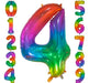 Generic 40cm 16 Inch Rainbow Metallic Number Balloon 4