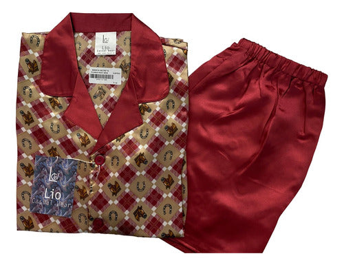 Children's Satin Pyjamas Shirt Pants Sizes 10 to 14 5137 Bilbao 2
