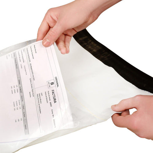 Super-Bol 100 E-commerce Security Bags No. 1 with Adhesive Seal and Document Holder - 30x42cm 0