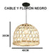 Liguen Iluminación Set X3 Wicker Lamp Shade 40x30 Black Cable 2