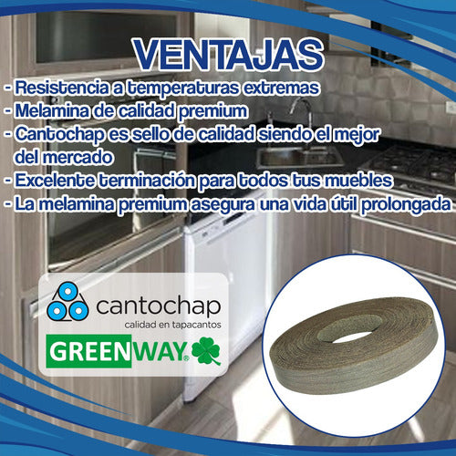 Cantochap Tapacanto Melamina Linosa Cinza 22mm X50 Mts Cima M 2