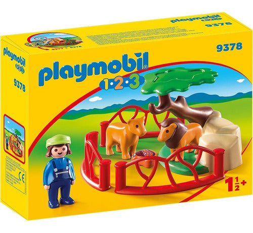 Recinto De Leones Playmobil 1 2 3 Para Niños Febo 0