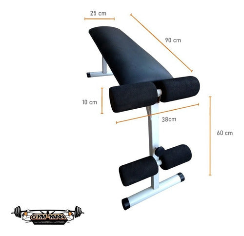 Foldable Adjustable Reinforced Iron Abdominal Bench Gymman C 3