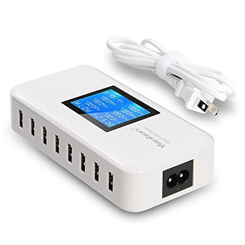 Veebon Cargador Usb Múltiple, 60W / 12A Cargador De Escritorio De 8 0