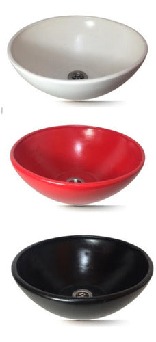 Hand-Painted Laquered Ceramic Basin for Countertop 0