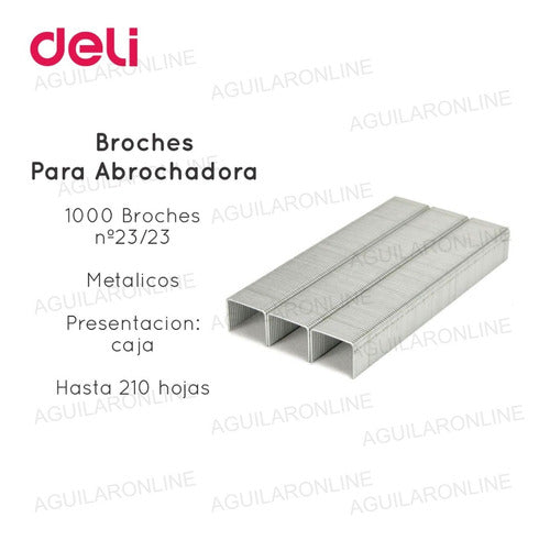 1 Caja Broches Para Abrochadora Nº23/23 X1000 Metalico 1