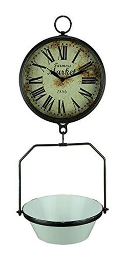 GSM Vintage Hanging Scale Clock with Fruit Bowl 0