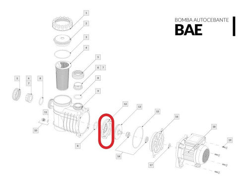 Difusor P/bomba Vulcano Bae, Bat Sin Oring 2