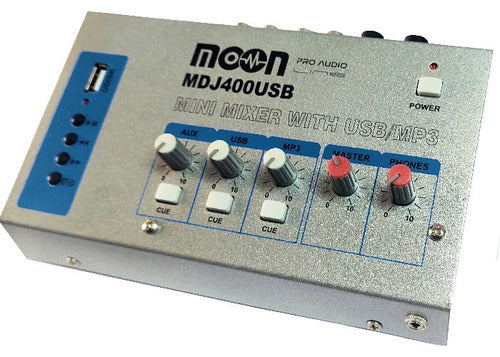 Consola Moon Mdj400 Usb Mixer 4 Canales Sonido Audio 0