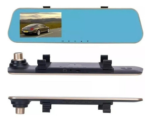 Espejo Retrovisor Auto Dual Camara Grabadora Trasera Full Hd 4